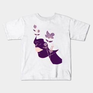 Beautiful Universe Flower Inspiration Purple & Pink Kids T-Shirt